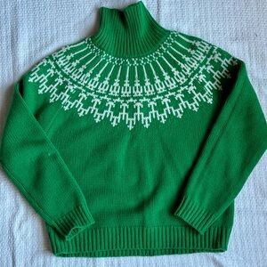 Tory Sport Green Fair Isle Women's Sweater